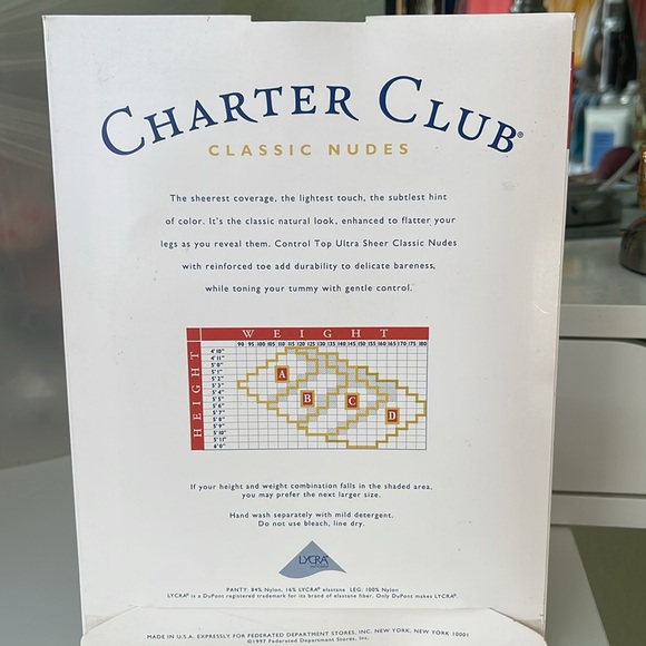 Charter Club Classic Nudes Control Top Nylons Sandy Beige - Picture 4 of 4